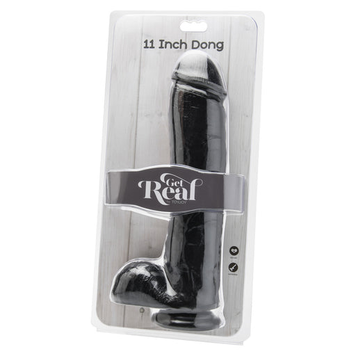 ToyJoy Get Real 11 Inch Dong With Balls Black - AEX Toys