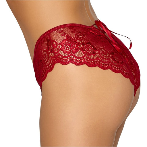 Cottelli Crotchless Panty Red - AEX Toys