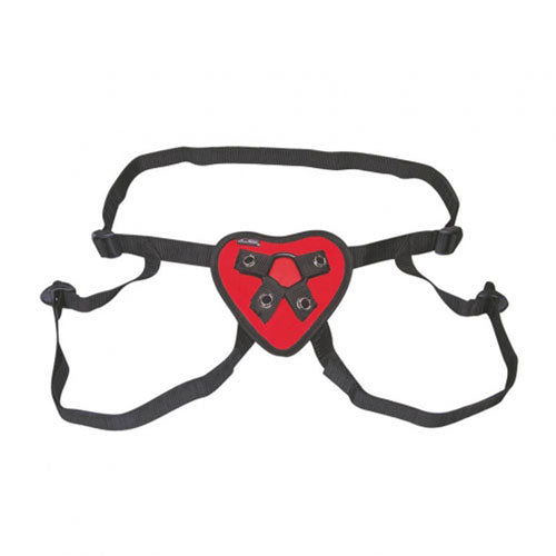 Lux Fetish Red Heart Strap On Harness - AEX Toys
