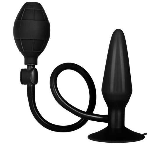 Black Booty Call Pumper Silicone Inflatable Medium Anal Plug - AEX Toys