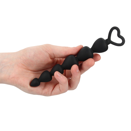 Black Silicone Anal Beads - AEX Toys