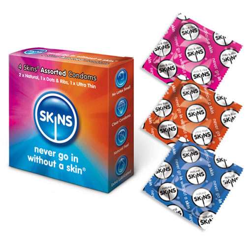 Skins Condoms Assorted 4 Pack - AEX Toys