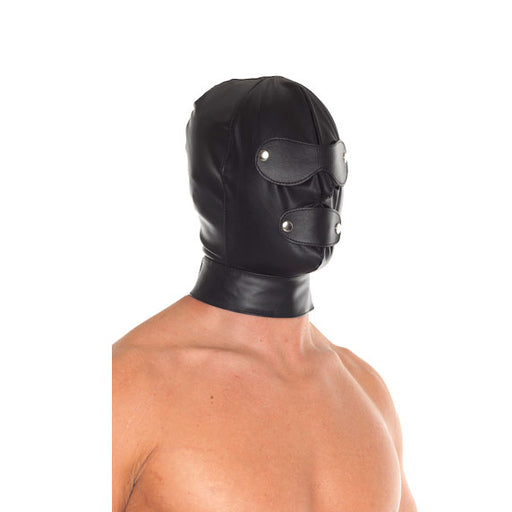 Leather Full Face Mask With Detachable Blinkers - AEX Toys