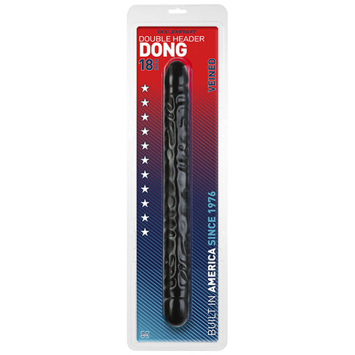 Double Header 18 Inch Veined Dong Black - AEX Toys