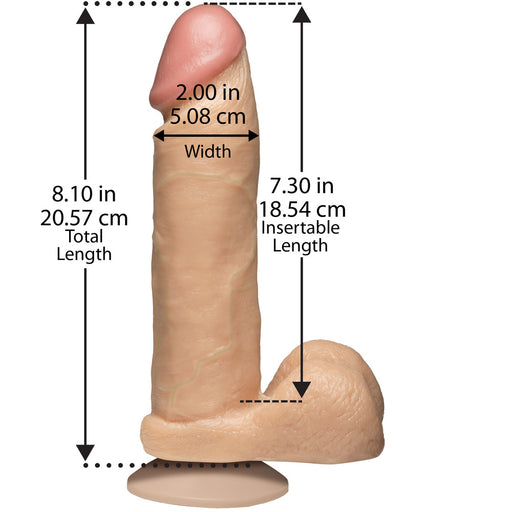The Realistic Cock 8 Inch Dildo Flesh Pink - AEX Toys