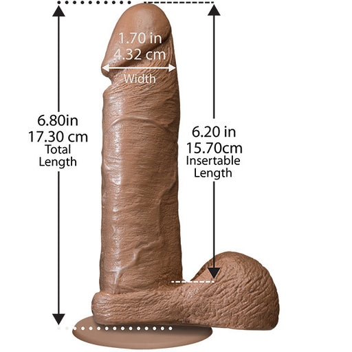 The Realistic Cock 6 Inch Dildo Flesh Brown - AEX Toys