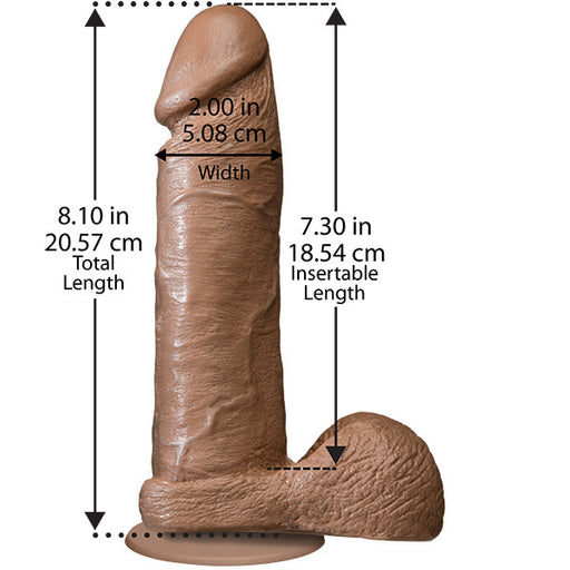 The Realistic Cock 8 Inch Dildo Flesh Brown - AEX Toys