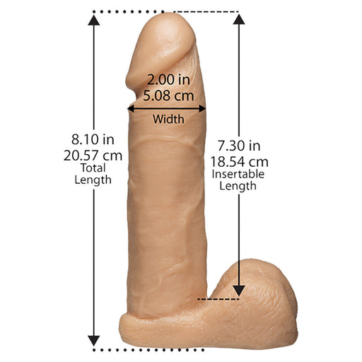 VacULock 8 Inch Realistic Cock Attachment Flesh Pink - AEX Toys