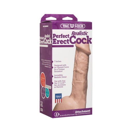 VacULock 7 Inch Perfect Erect Cock Attachment Flesh Pink - AEX Toys