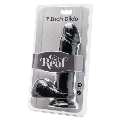 ToyJoy Get Real 7 Inch Dong With Balls Black - AEX Toys