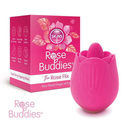Skins Rose Buddies The Rose Flix Clitoral Massager Pink - AEX Toys