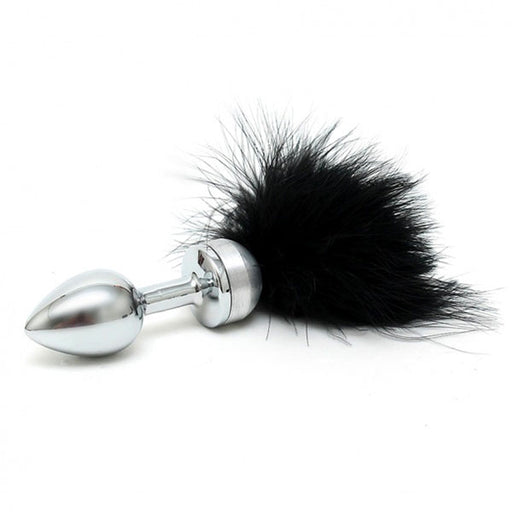Small Butt Plug With Black Feathers - AEX Toys