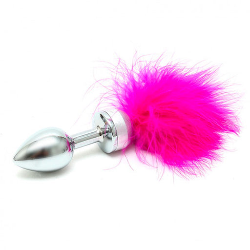 Small Butt Plug With Pink Feathers - AEX Toys