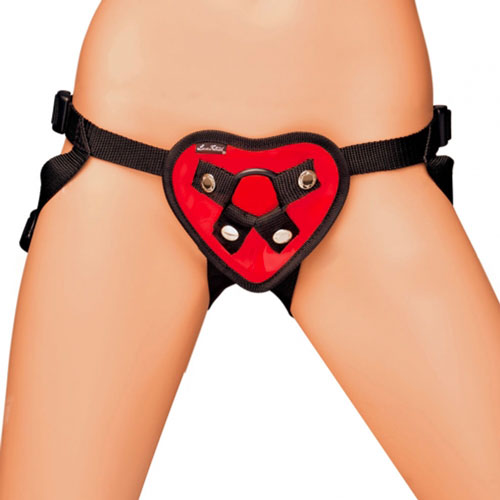 Lux Fetish Red Heart Strap On Harness - AEX Toys