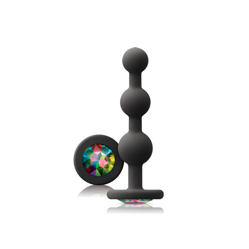Glams Black Ripple Anal Plug Rainbow Gem - AEX Toys