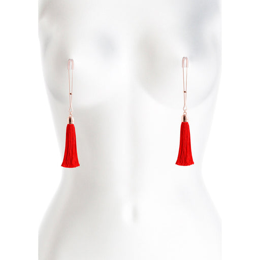 Bound Nipple Clamps Red Tassel - AEX Toys