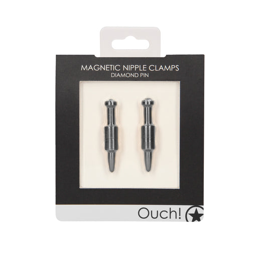 Ouch Magnetic Nipple Clamps Diamond Pin Grey - AEX Toys