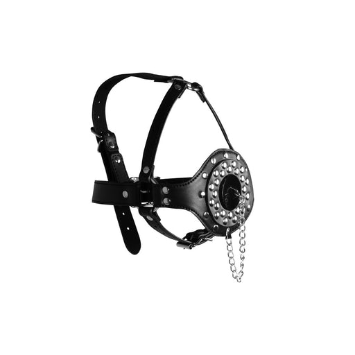 Open Mouth Gag Head Harness with Plug Stopper - AEX Toys