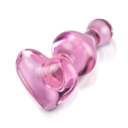 Icicles No.75 Pink Heart Glass Butt Plug - AEX Toys