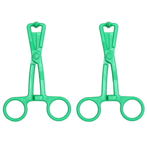 Green Scissor Nipple Clamps With Metal Chain - AEX Toys