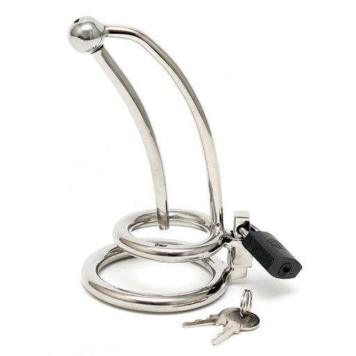 Chastity Penis Lock Curved With Urethral Tube - AEX Toys