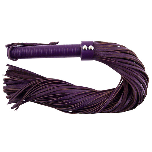 Rouge Garments Large Purple Leather Flogger - AEX Toys