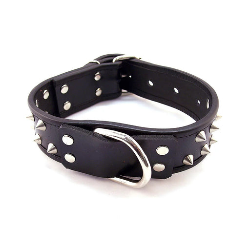 Rouge Garments Black Leather Studded Collar - AEX Toys