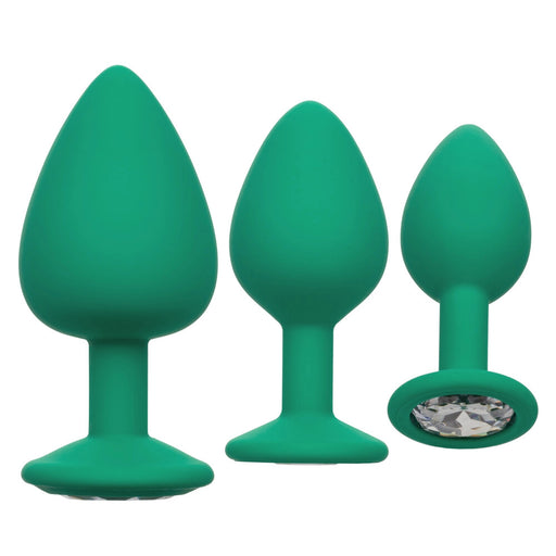 Cheeky Gems Butt Plugs 3 Piece Set Green - AEX Toys