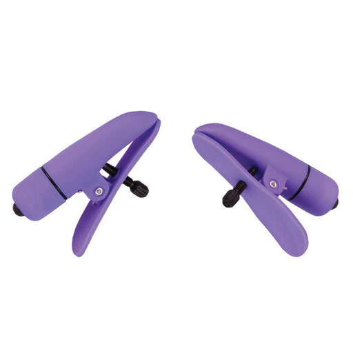 Nipplettes Virbrating Adjustable Purple Nipple Clamps - AEX Toys