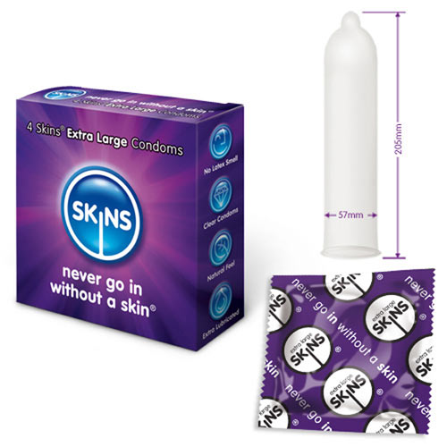 Skins Condoms Extra Large 4 Pack - AEX Toys