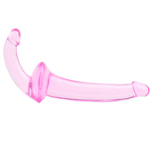 Double Fun Pink Strapless Strap On Dildo - AEX Toys
