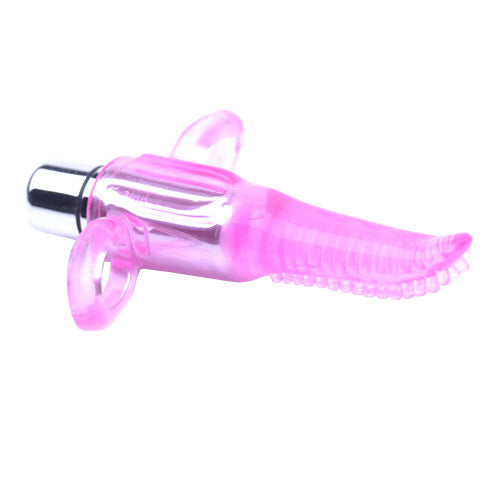 Clear Pink Vibrating Tongue Finger Vibrator - AEX Toys