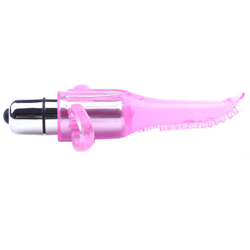 Clear Pink Vibrating Tongue Finger Vibrator - AEX Toys