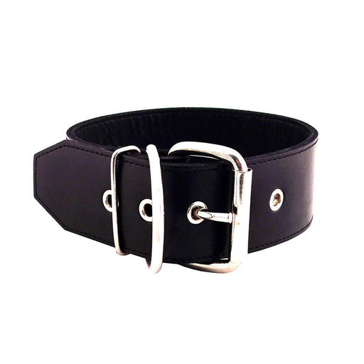 Rouge Garments 50mm Plain Black Leather Collar - AEX Toys