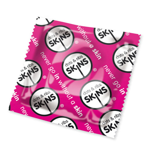 Skins Dots And Ribs Condoms x50 (Pink) - AEX Toys